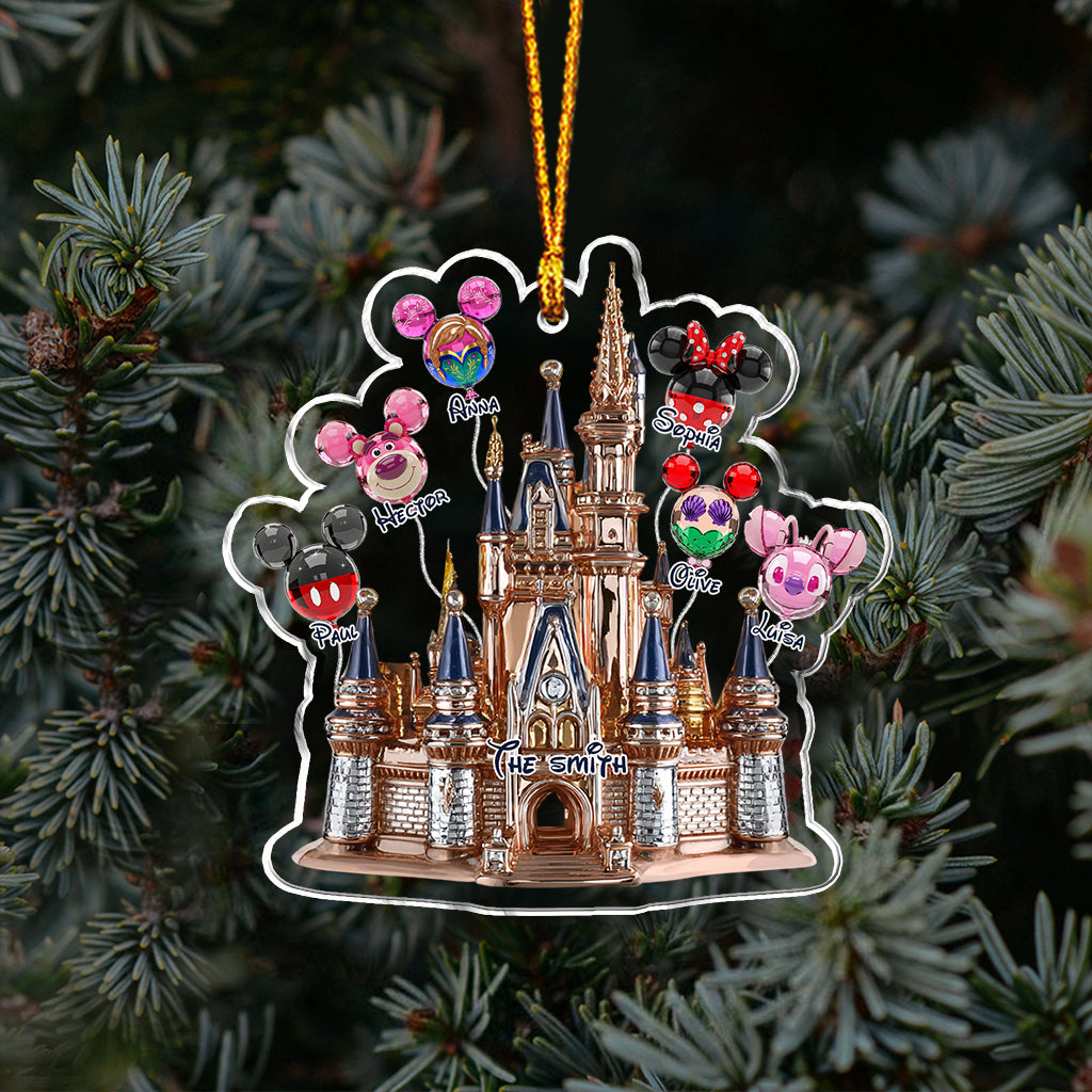 Personalized Acrylic Family Balloon Castle Ornament Gift Ornament GradoCreations