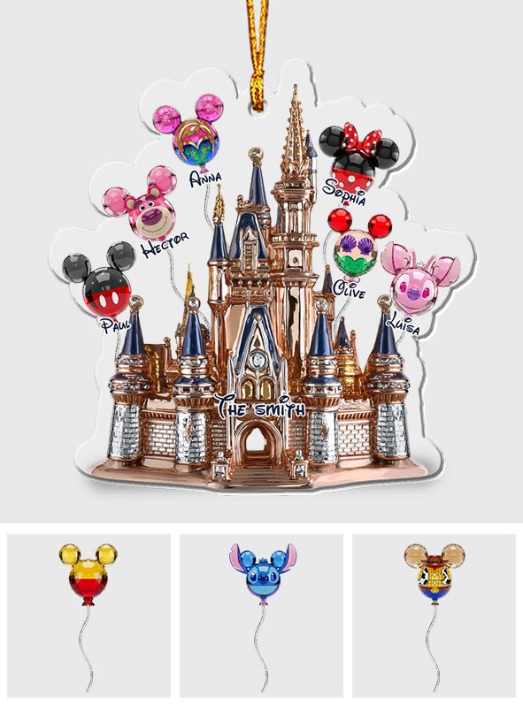 Personalized Acrylic Family Balloon Castle Ornament Gift Ornament GradoCreations