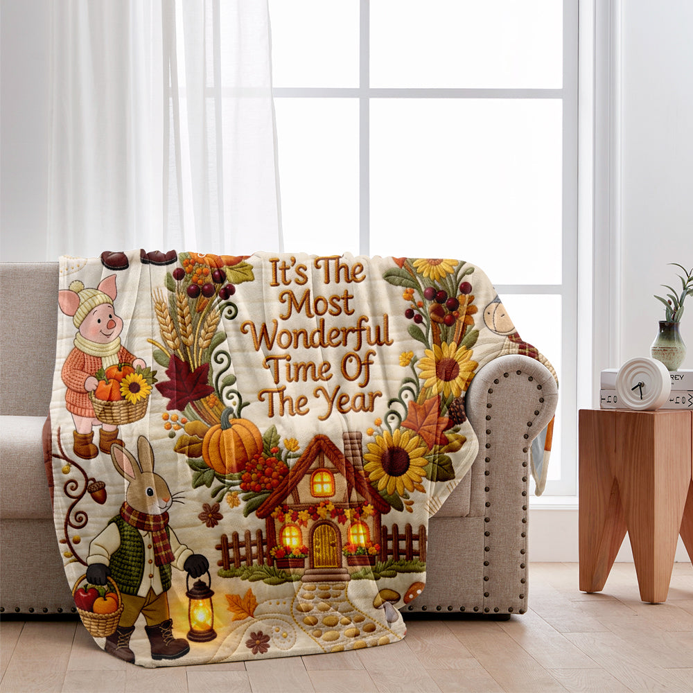 Personalized Flannel Bear Blanket Custom Name Fall Decor Gift Blanket GradoCreations