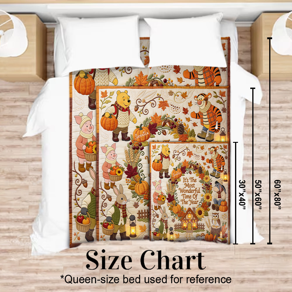 Personalized Flannel Bear Blanket Custom Name Fall Decor Gift Blanket GradoCreations