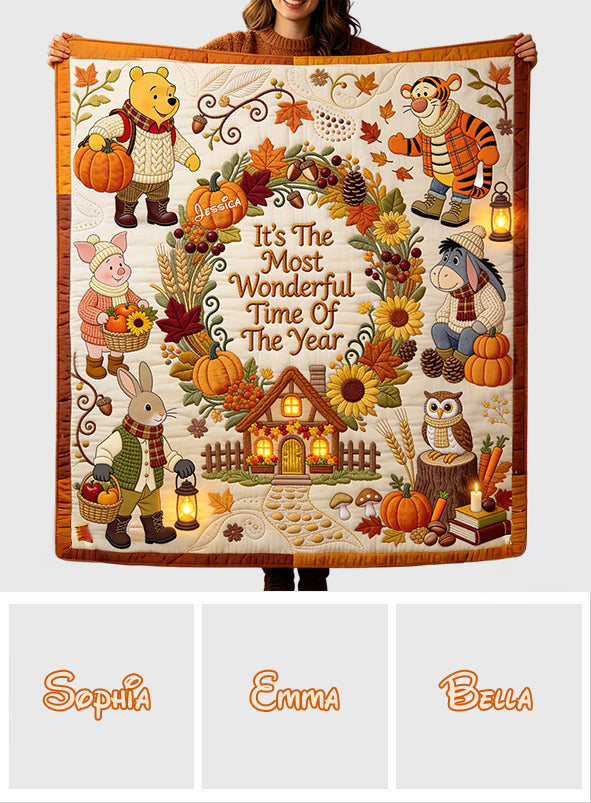 Personalized Flannel Bear Blanket Custom Name Fall Decor Gift Blanket GradoCreations