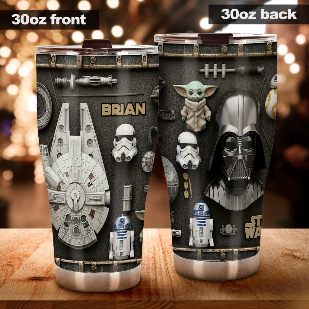 Personalized The Force Tumbler with Name Custom Drinkware Tumbler GradoCreations