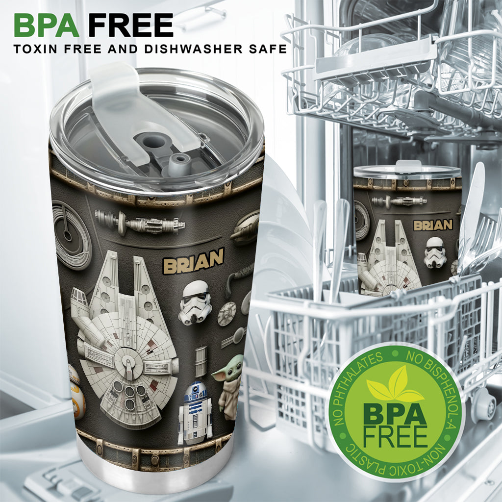 Personalized The Force Tumbler with Name Custom Drinkware Tumbler GradoCreations