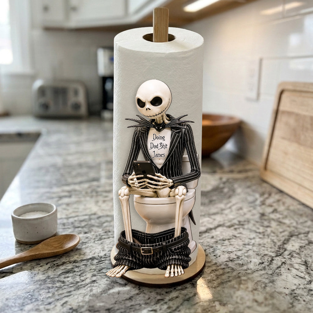 Personalized Skeleton Paper Towel Stand Unique Gift for Dad Paper Towel Stand GradoCreations