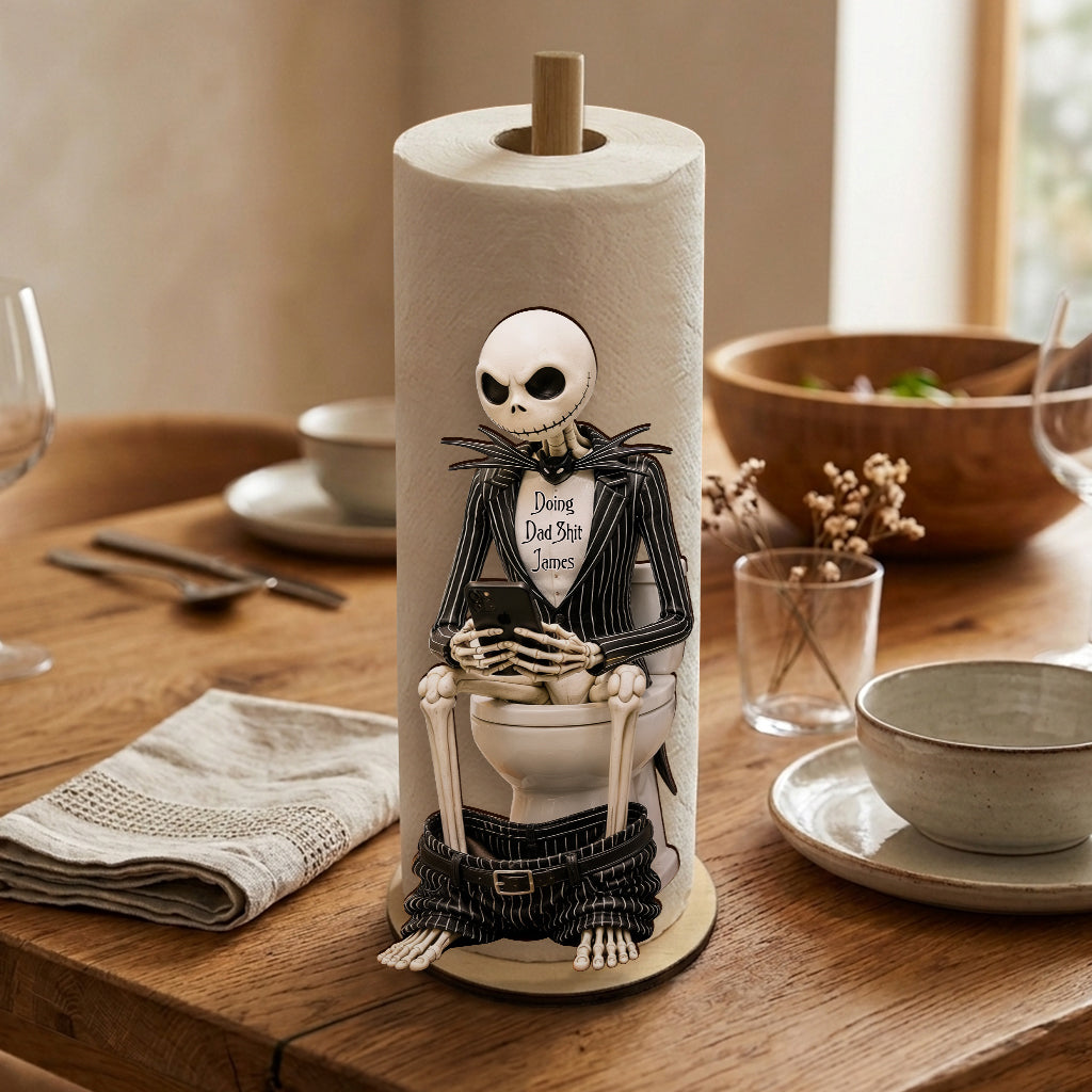 Personalized Skeleton Paper Towel Stand Unique Gift for Dad Paper Towel Stand GradoCreations
