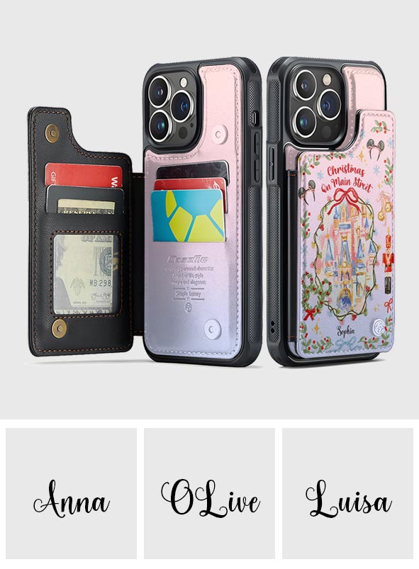 Personalized Christmas Wallet Phone Case Custom Name 3D Design Fully Printed Wallet Phone Case GradoCreations