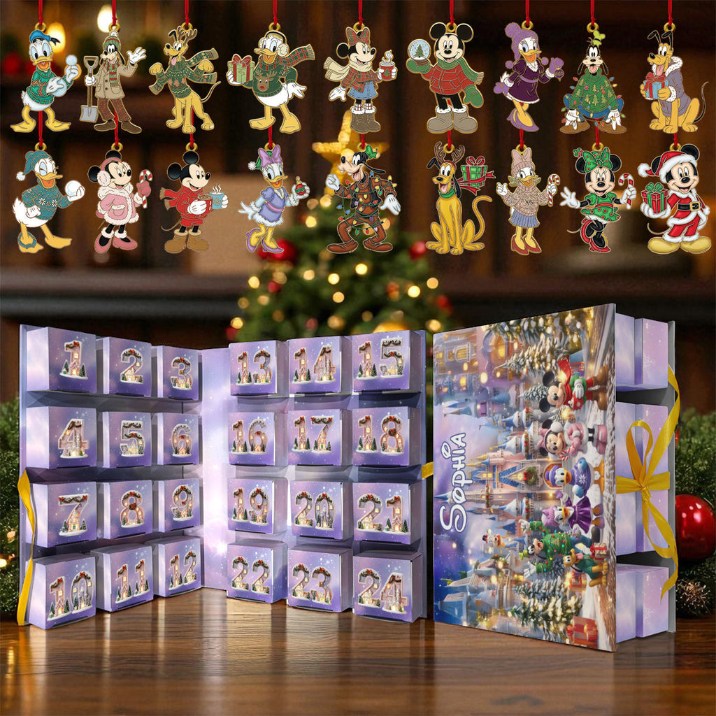 Personalized Folded Advent Calendar with Acrylic Ornaments for Kids Folded Advent Calendar With Ornaments GradoCreations