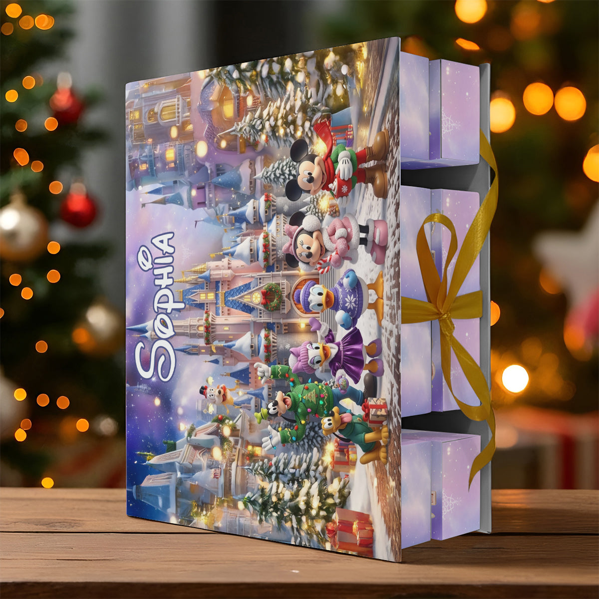 Personalized Folded Advent Calendar with Acrylic Ornaments for Kids Folded Advent Calendar With Ornaments GradoCreations