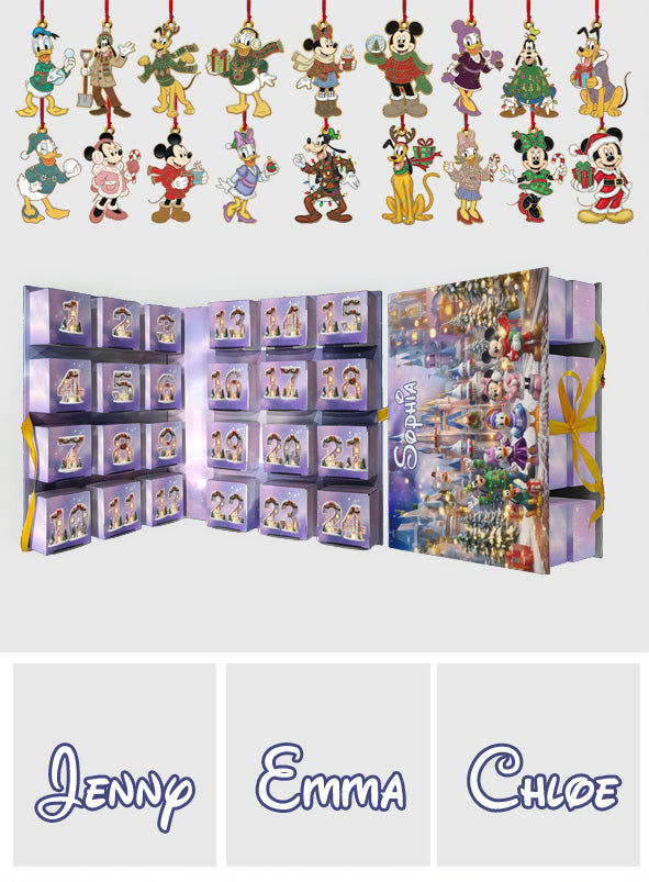Personalized Folded Advent Calendar with Acrylic Ornaments for Kids Folded Advent Calendar With Ornaments GradoCreations