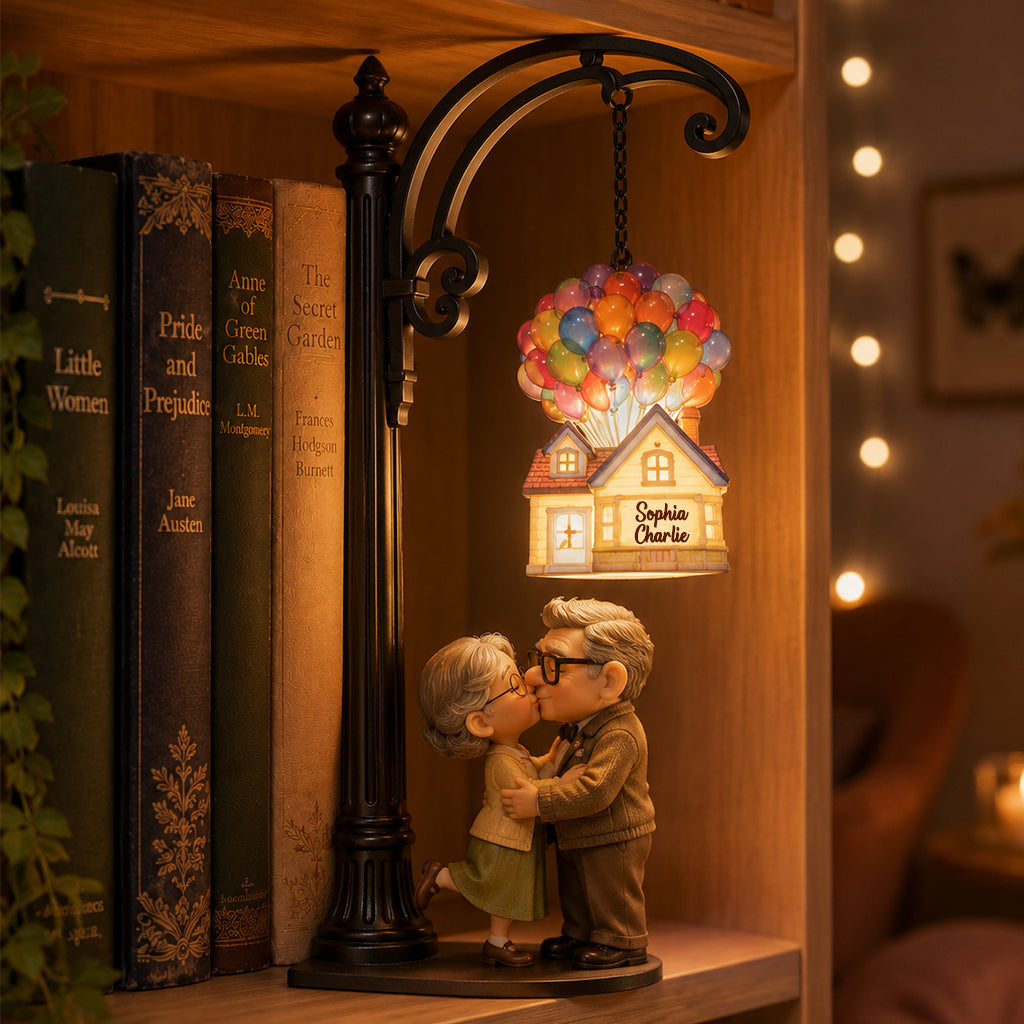 Personalized Up Movie Bookshelf Lamp Custom Name Gift for Couples Bookshelf Lamp GradoCreations