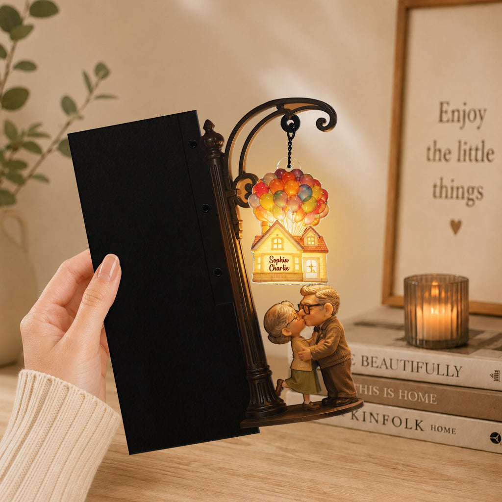 Personalized Up Movie Bookshelf Lamp Custom Name Gift for Couples Bookshelf Lamp GradoCreations