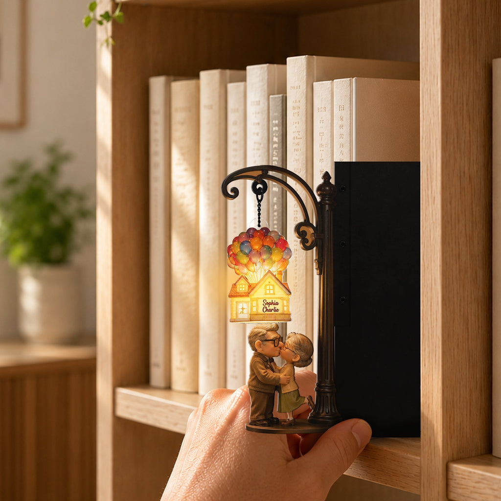 Personalized Up Movie Bookshelf Lamp Custom Name Gift for Couples Bookshelf Lamp GradoCreations