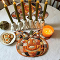Personalized Pumpkin Shape Placemat Custom Name Halloween Decor Custom Shape Placemat GradoCreations