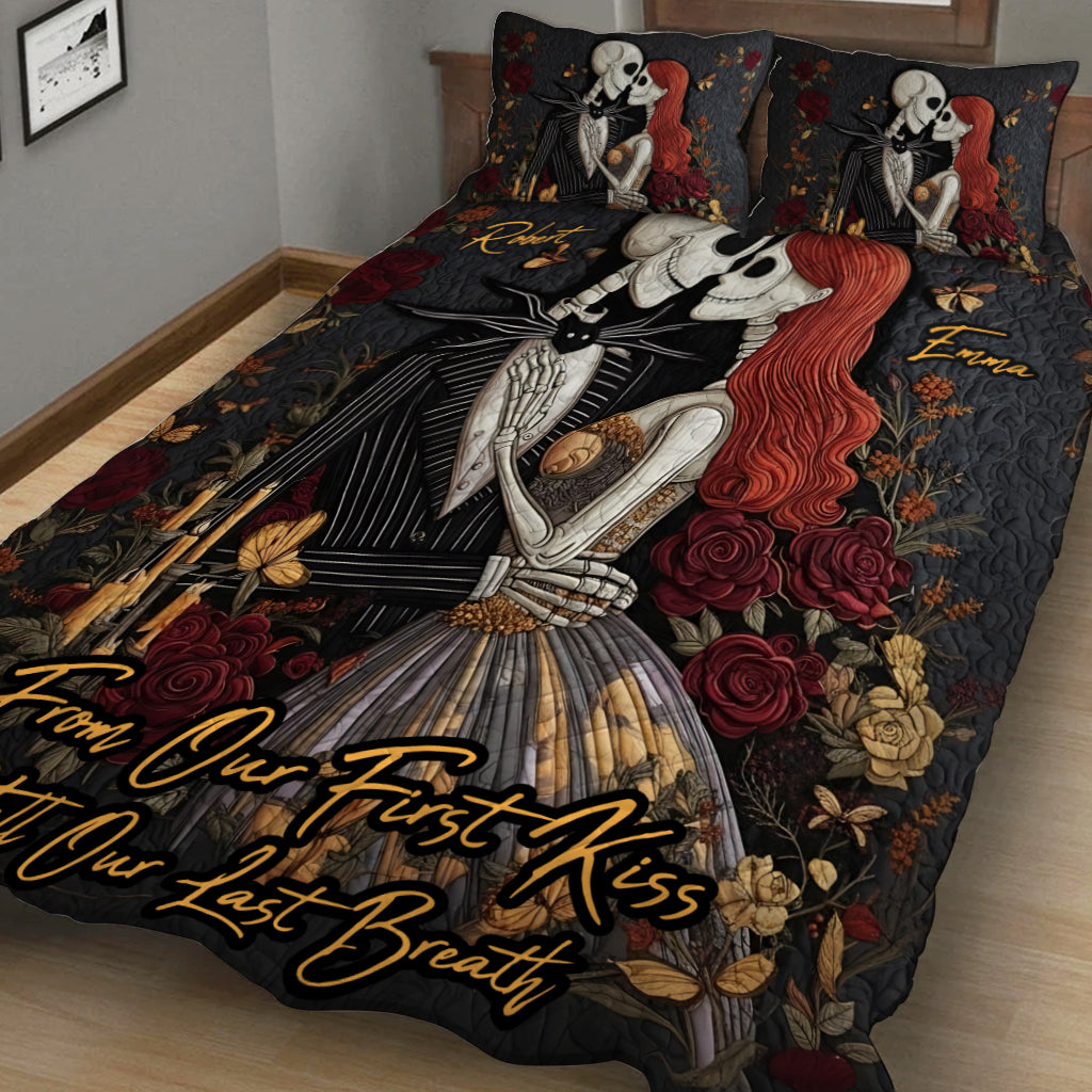 Personalized Nightmare Quilt Set Unique Couples Gift for Anniversary Quilt Set GradoCreations
