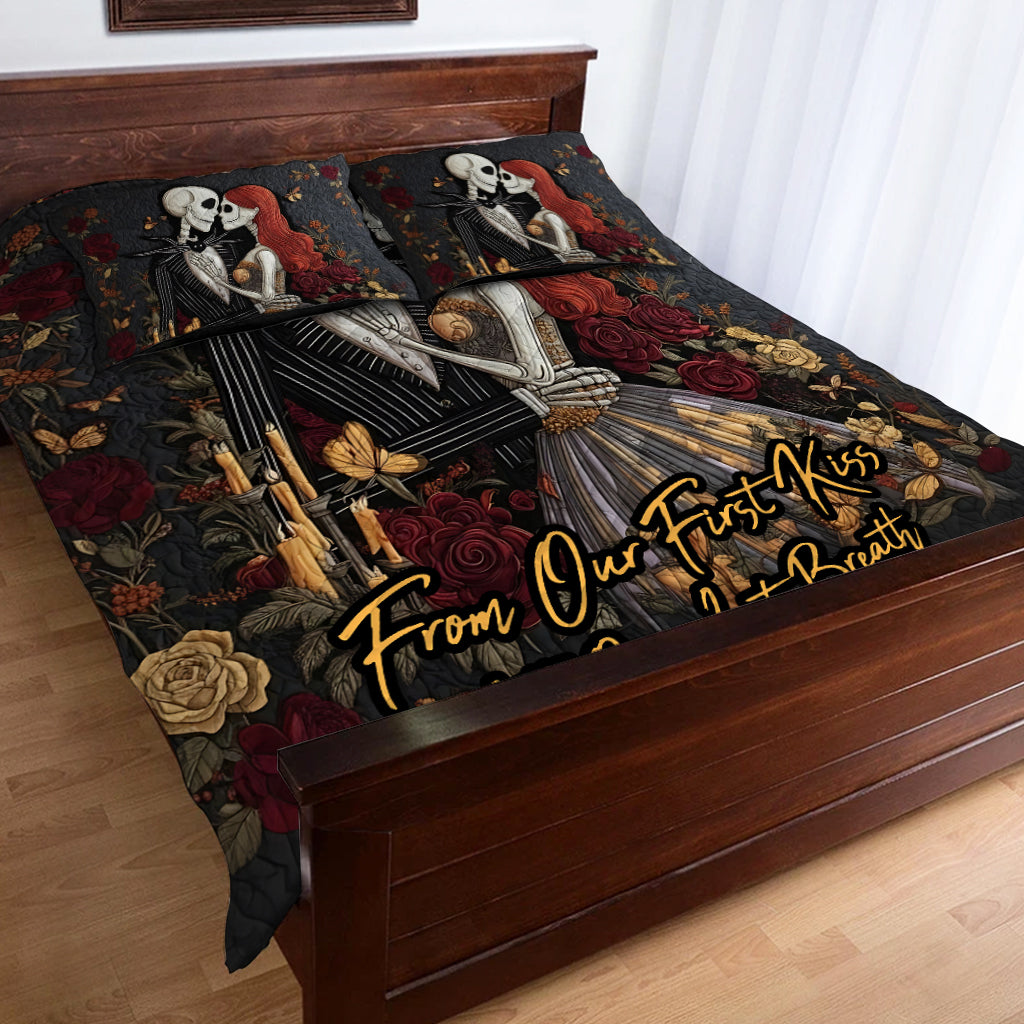 Personalized Nightmare Quilt Set Unique Couples Gift for Anniversary Quilt Set GradoCreations