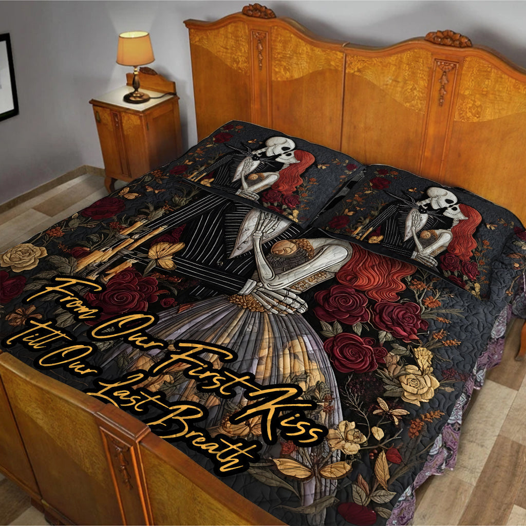 Personalized Nightmare Quilt Set Unique Couples Gift for Anniversary Quilt Set GradoCreations