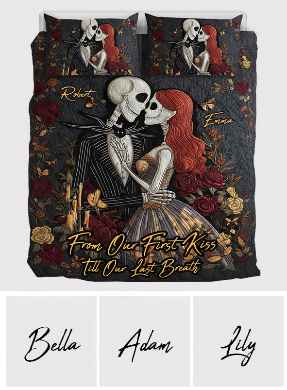 Personalized Nightmare Quilt Set Unique Couples Gift for Anniversary Quilt Set GradoCreations
