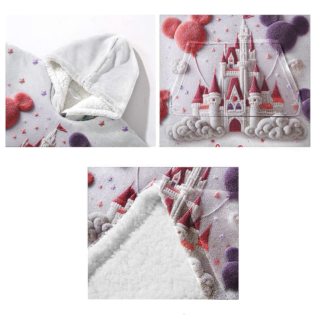 Personalized Magical Castle Blanket Hoodie Custom Name Gift Blanket Hoodie GradoCreations