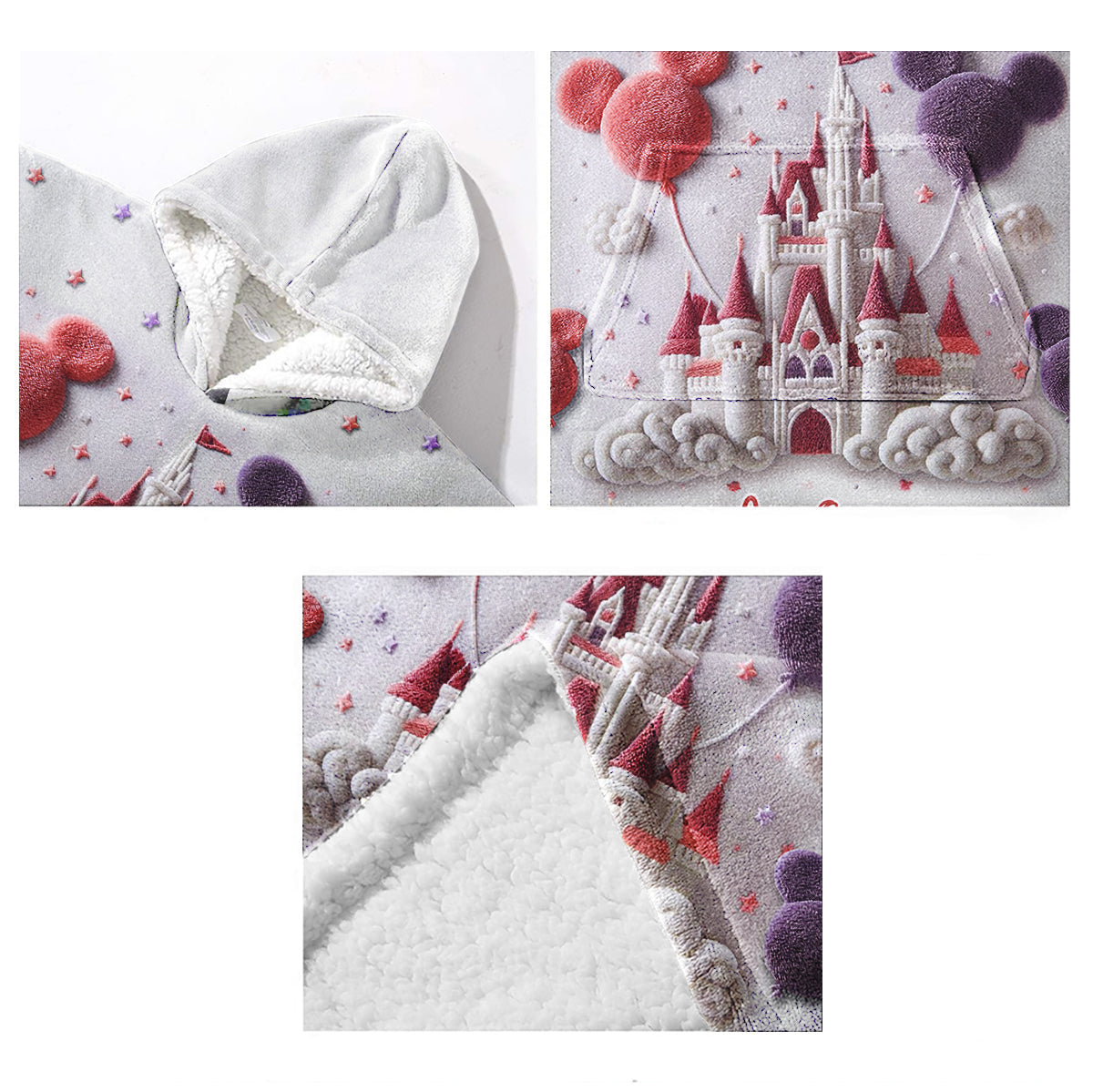 Personalized Magical Castle Blanket Hoodie Custom Name Gift Blanket Hoodie GradoCreations