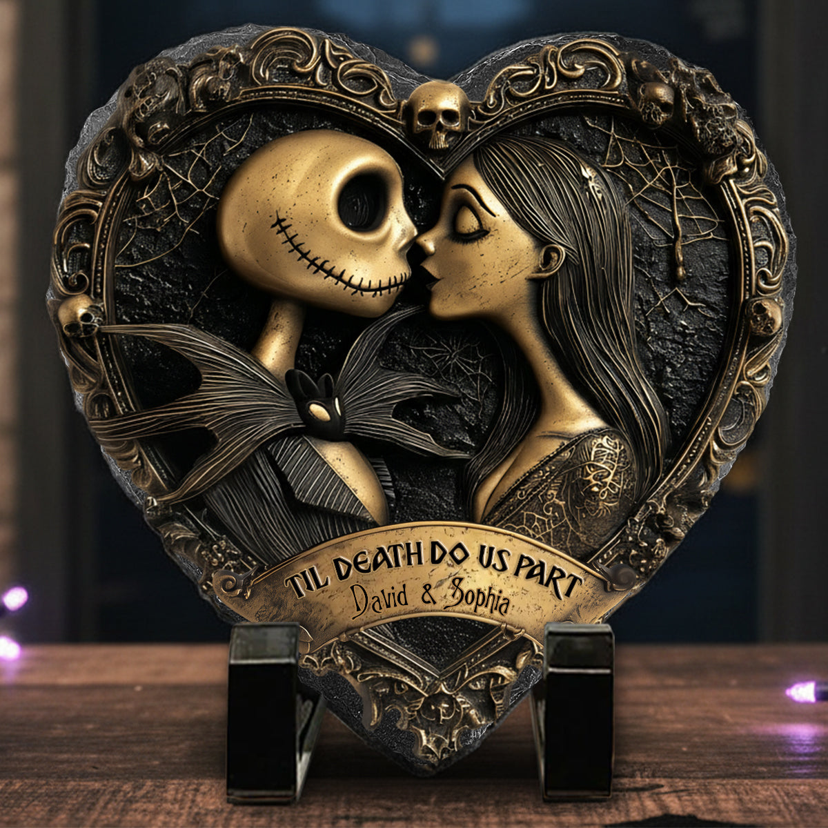 Personalized Heart Shaped Stone Memorial Gift | Couple Keepsake Heart Shaped Stone GradoCreations