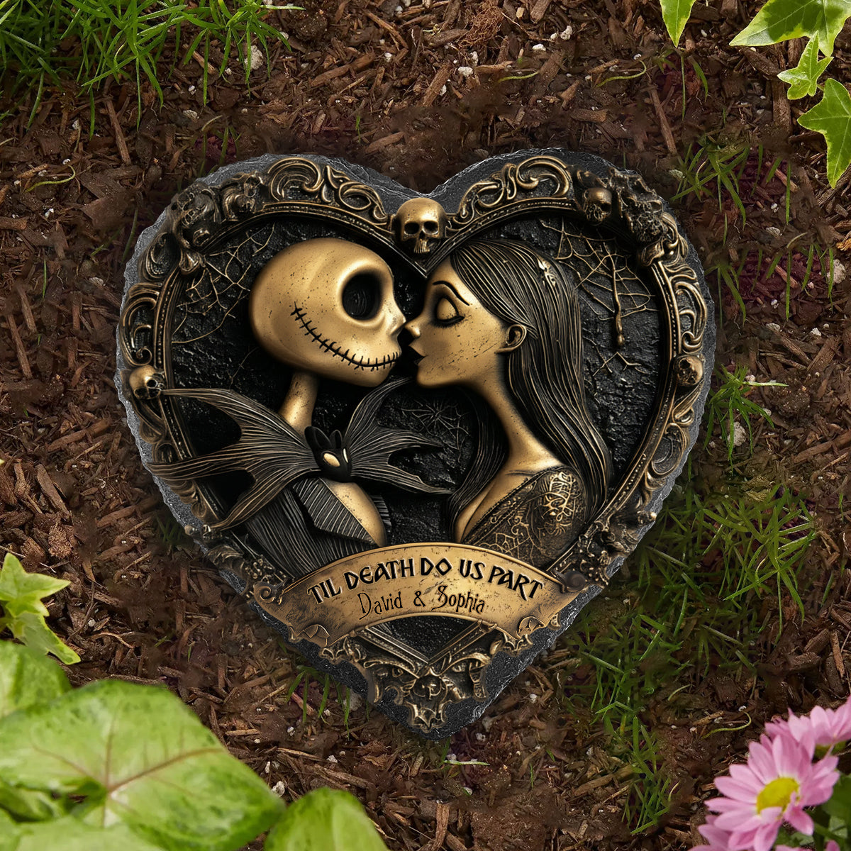 Personalized Heart Shaped Stone Memorial Gift | Couple Keepsake Heart Shaped Stone GradoCreations