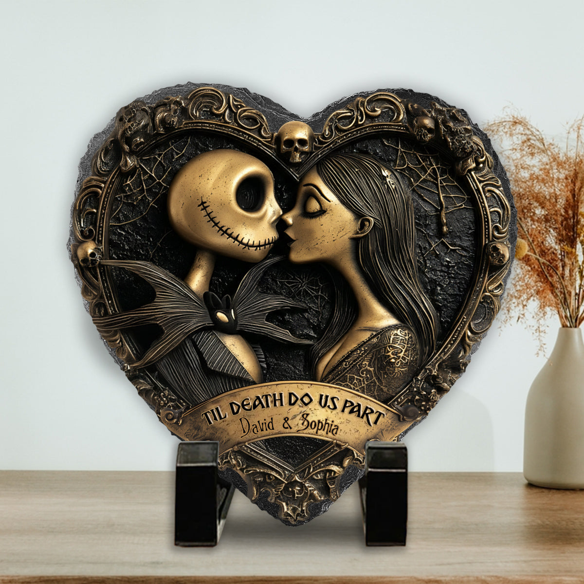 Personalized Heart Shaped Stone Memorial Gift | Couple Keepsake Heart Shaped Stone GradoCreations