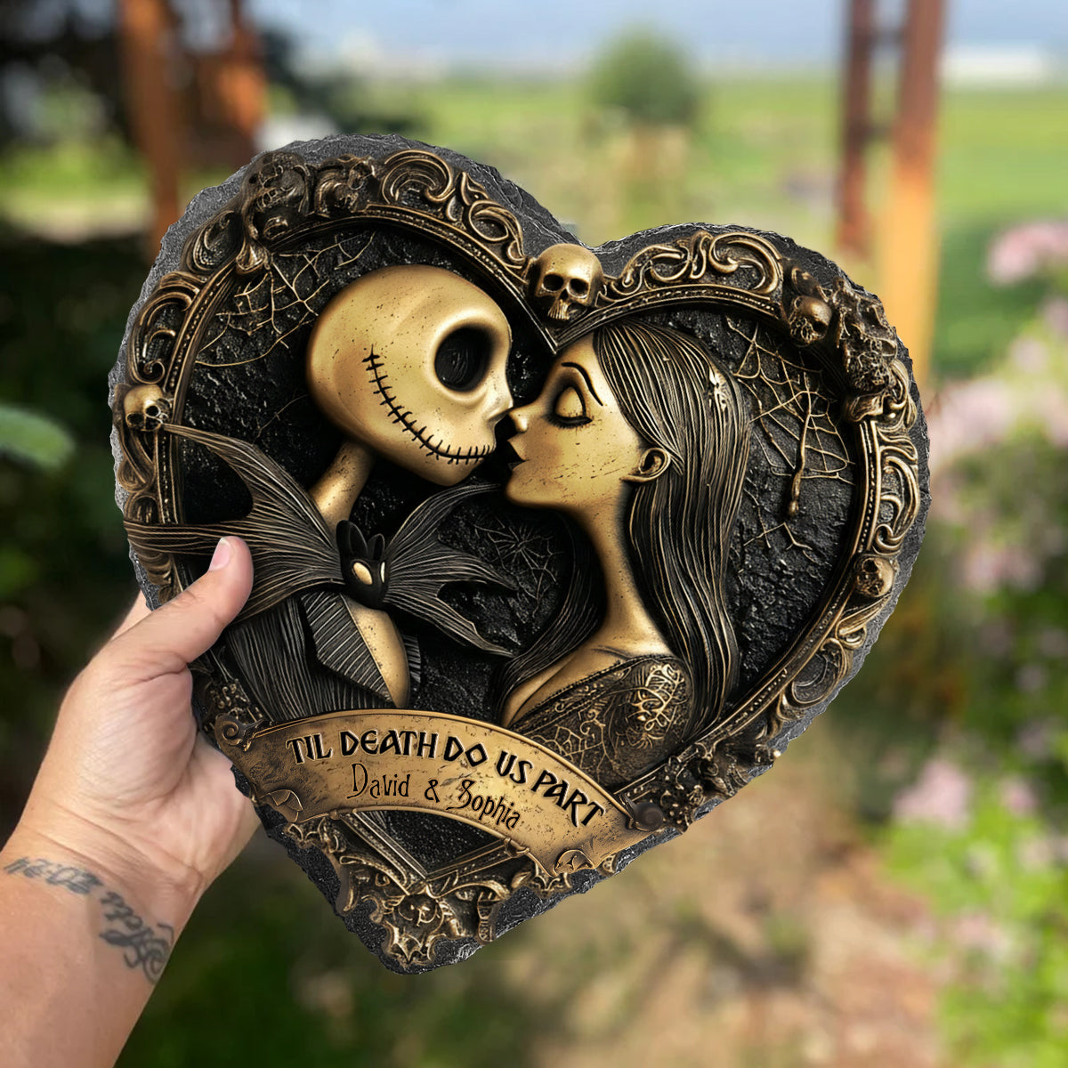 Personalized Heart Shaped Stone Memorial Gift | Couple Keepsake Heart Shaped Stone GradoCreations