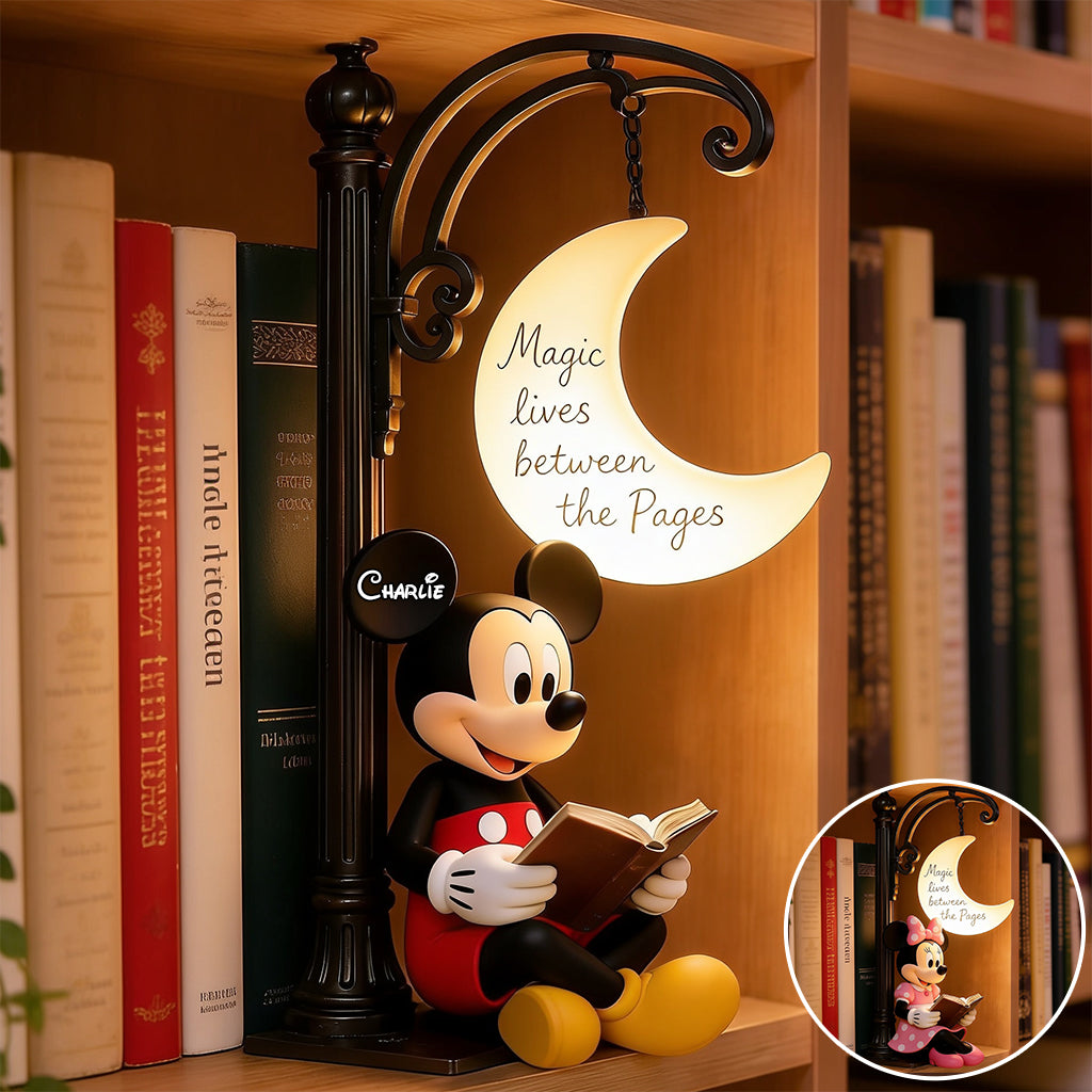Personalized 3D Bookshelf Lamp Custom Name Mickey Disney Gift Bookshelf Lamp GradoCreations