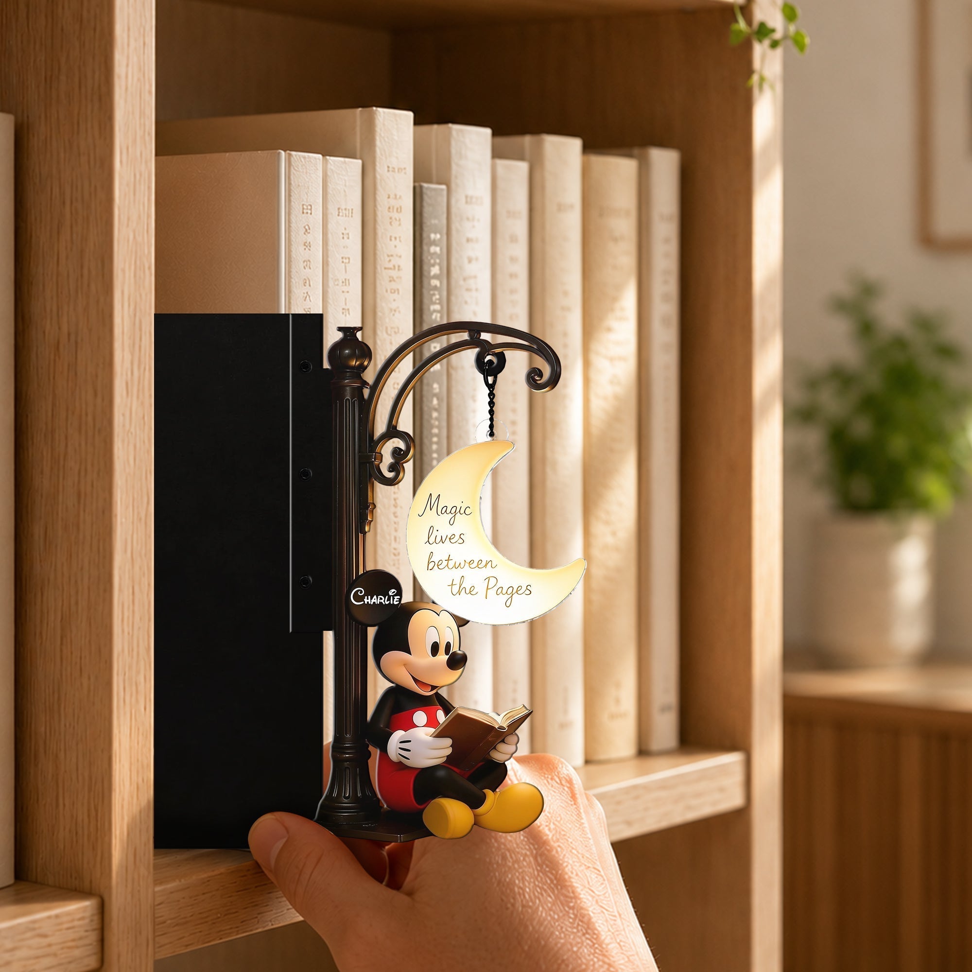 Personalized 3D Bookshelf Lamp Custom Name Mickey Disney Gift Bookshelf Lamp GradoCreations
