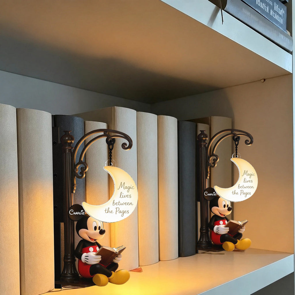 Personalized 3D Bookshelf Lamp Custom Name Mickey Disney Gift Bookshelf Lamp GradoCreations