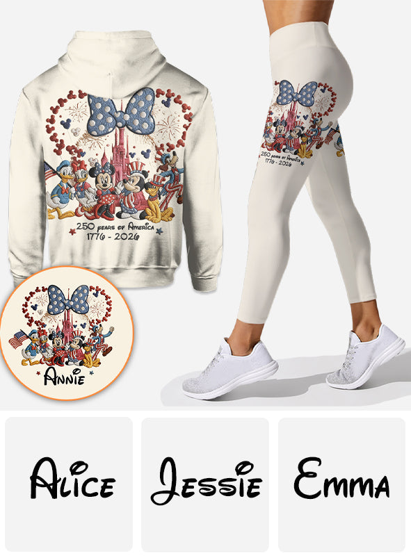 Personalized 250 Years America Mouse Hoodie and Leggings Gift Hoodie & Leggings GradoCreations