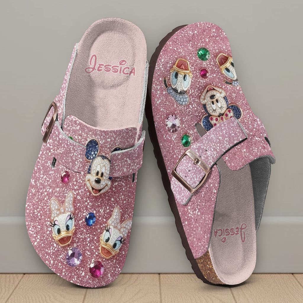 Personalized Glitter Pink Disney Clogs with Arch Support for Kids Clogs With Arch Support GradoCreations