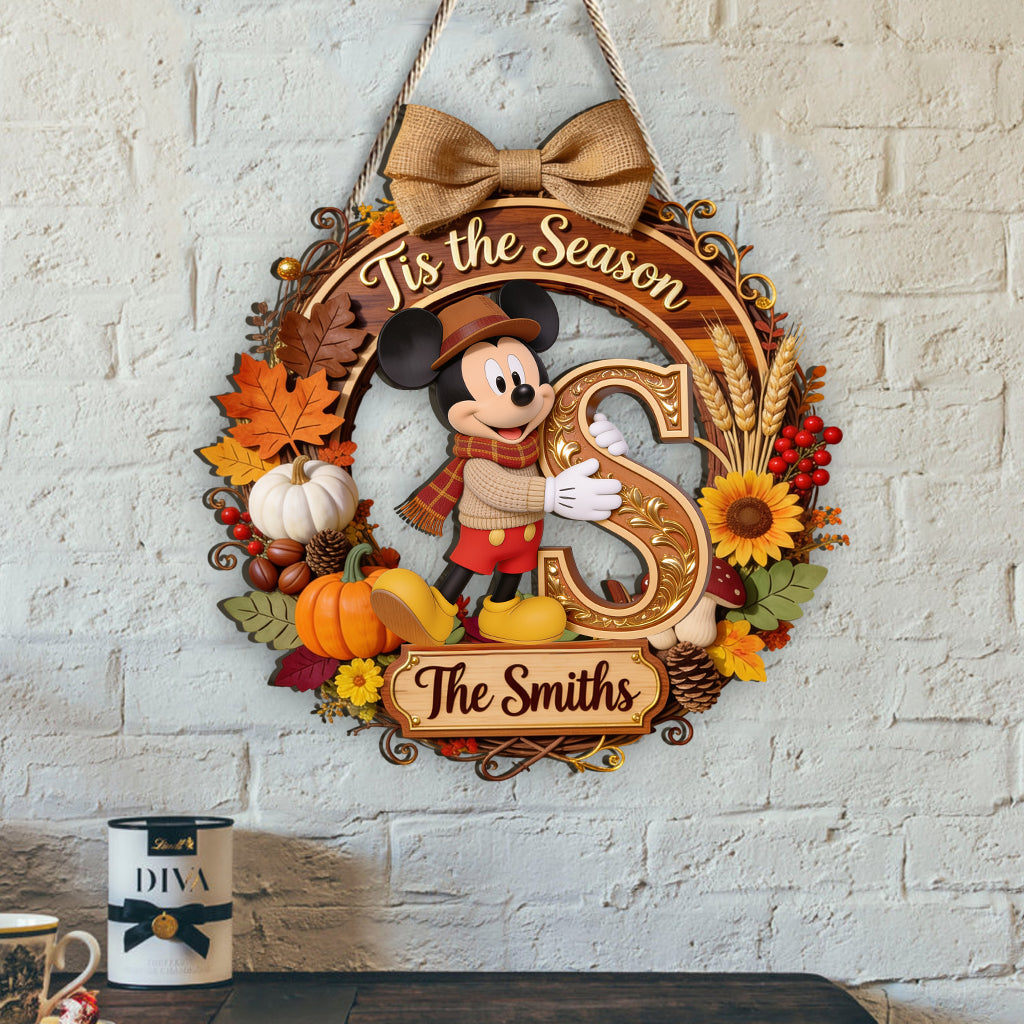 Personalized Seasonal Mouse Wooden Sign Custom Name Gift Wood Sign GradoCreations
