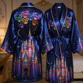 Personalized Satin Robe with Dream Trip Design for Adults Satin Robe GradoCreations