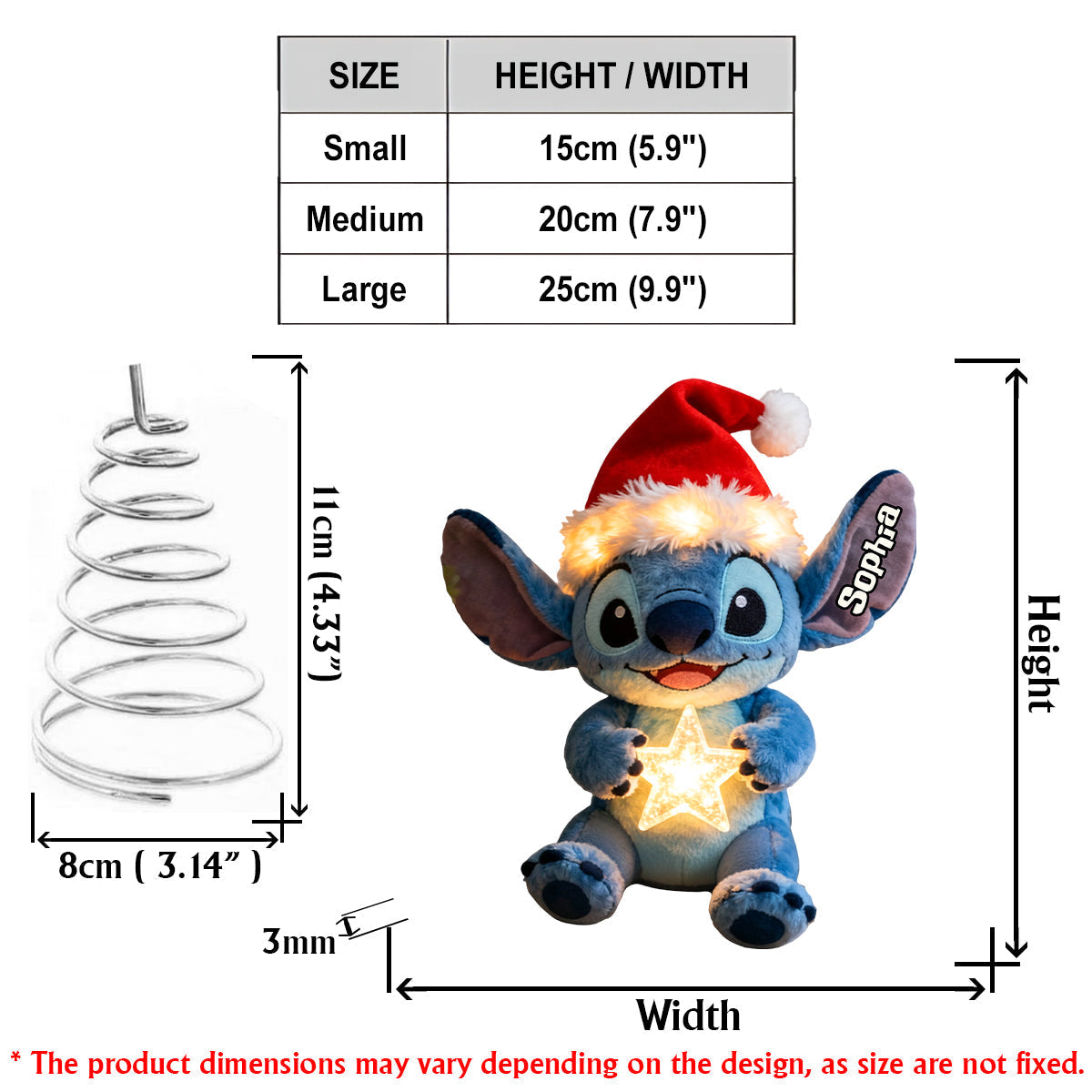 Personalized LED Light Tree Topper Custom Name for Christmas LED Light Tree Topper GradoCreations