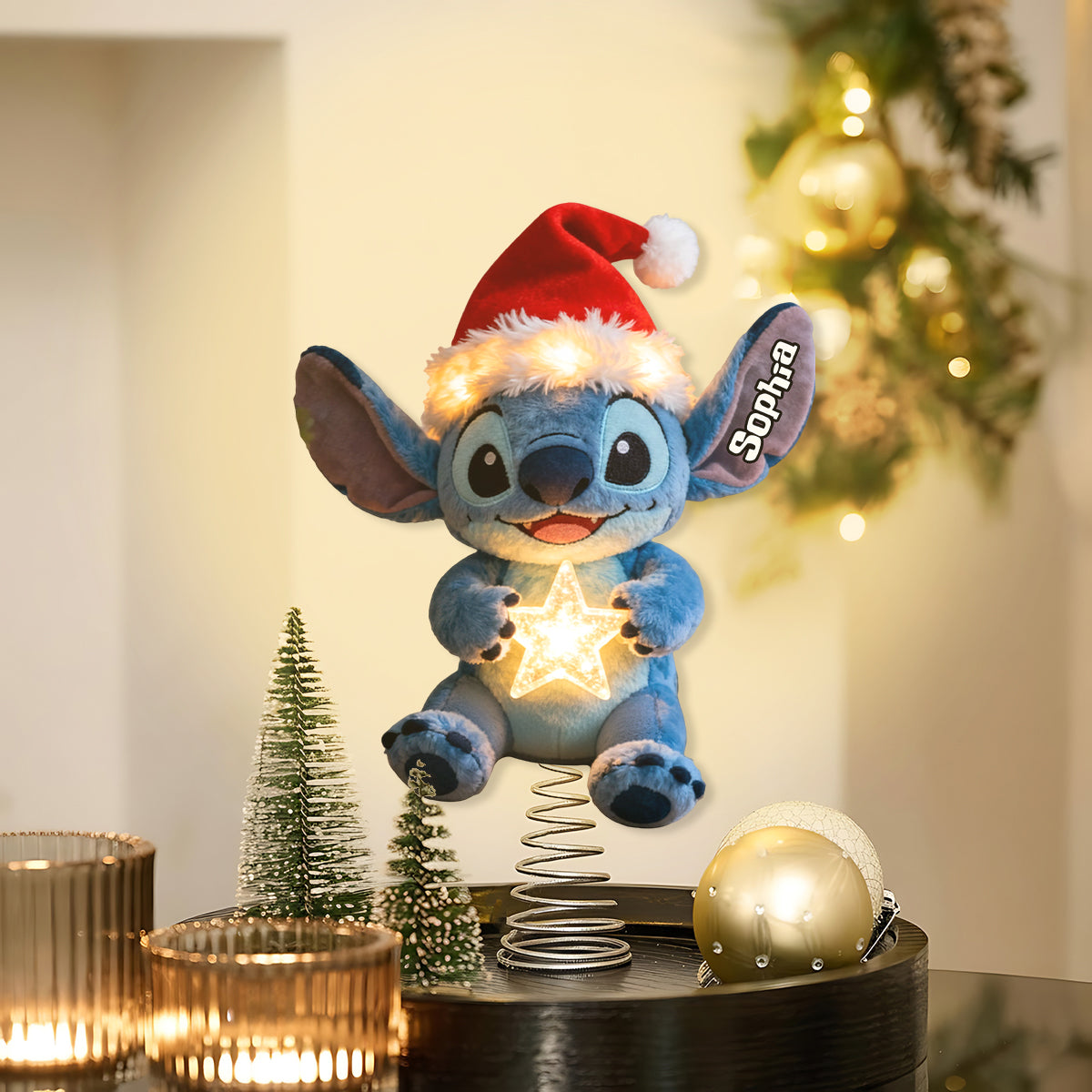 Personalized LED Light Tree Topper Custom Name for Christmas LED Light Tree Topper GradoCreations