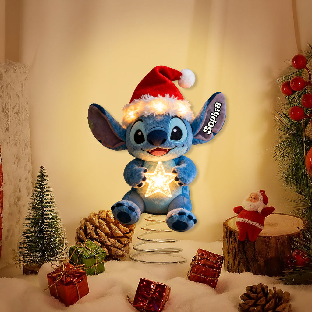 Personalized LED Light Tree Topper Custom Name for Christmas LED Light Tree Topper GradoCreations