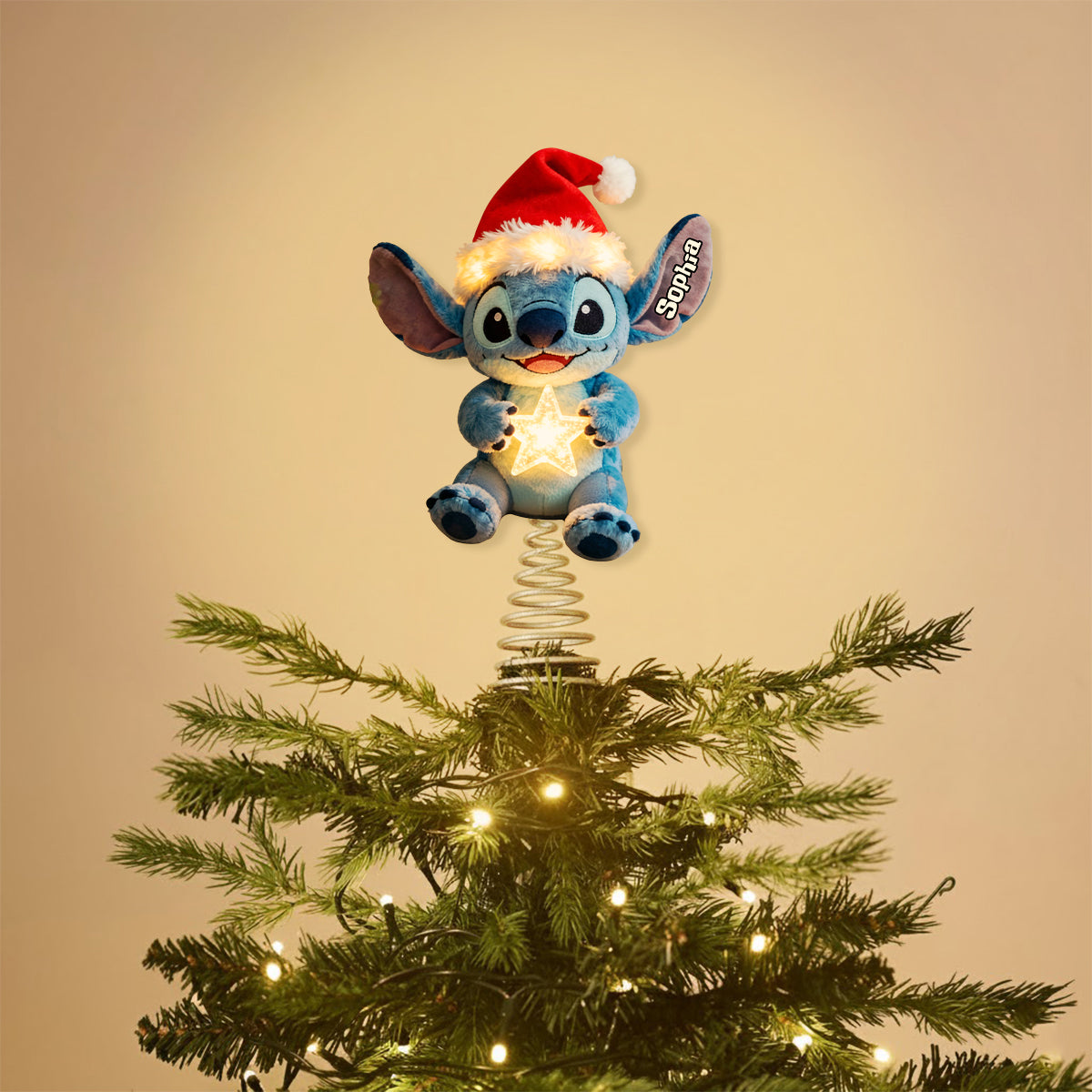 Personalized LED Light Tree Topper Custom Name for Christmas LED Light Tree Topper GradoCreations