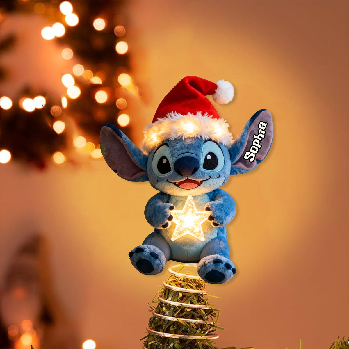 Personalized LED Light Tree Topper Custom Name for Christmas LED Light Tree Topper GradoCreations