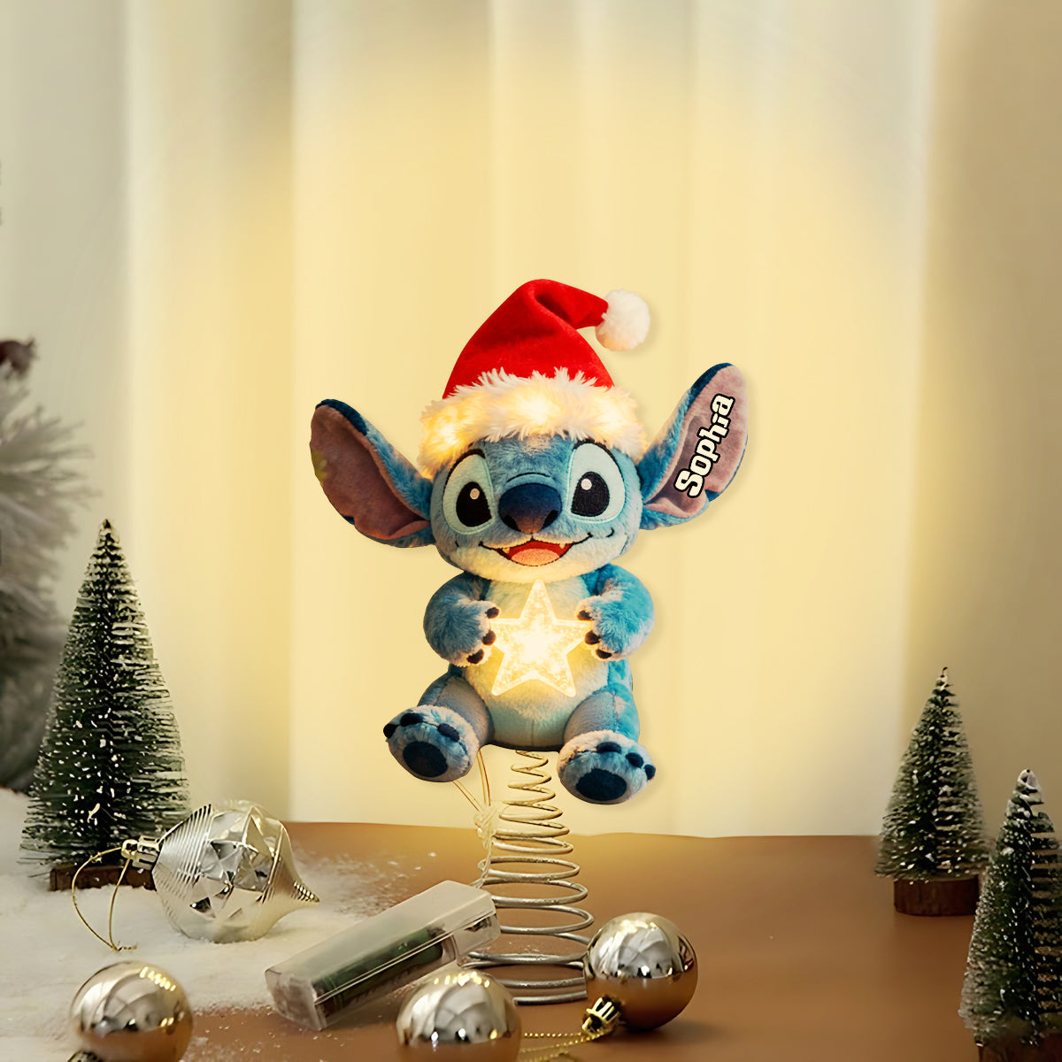 Personalized LED Light Tree Topper Custom Name for Christmas LED Light Tree Topper GradoCreations