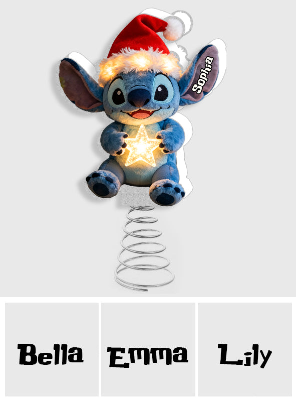 Personalized LED Light Tree Topper Custom Name for Christmas LED Light Tree Topper GradoCreations