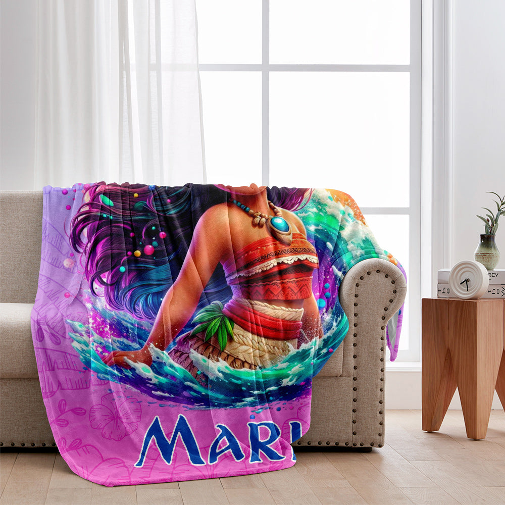 Personalized Princess Of The Sea Blanket Custom Name Gift Blanket GradoCreations