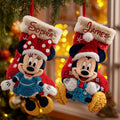 Personalized Mouse Shaped Christmas Stocking Custom Name Holiday Decor Shaped Christmas Stocking GradoCreations