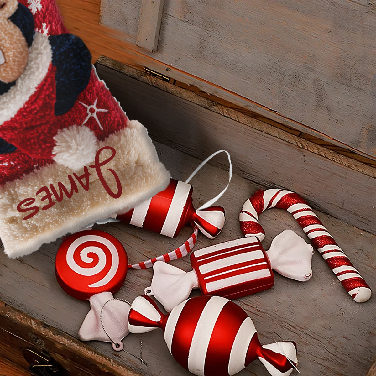Personalized Mouse Shaped Christmas Stocking Custom Name Holiday Decor Shaped Christmas Stocking GradoCreations