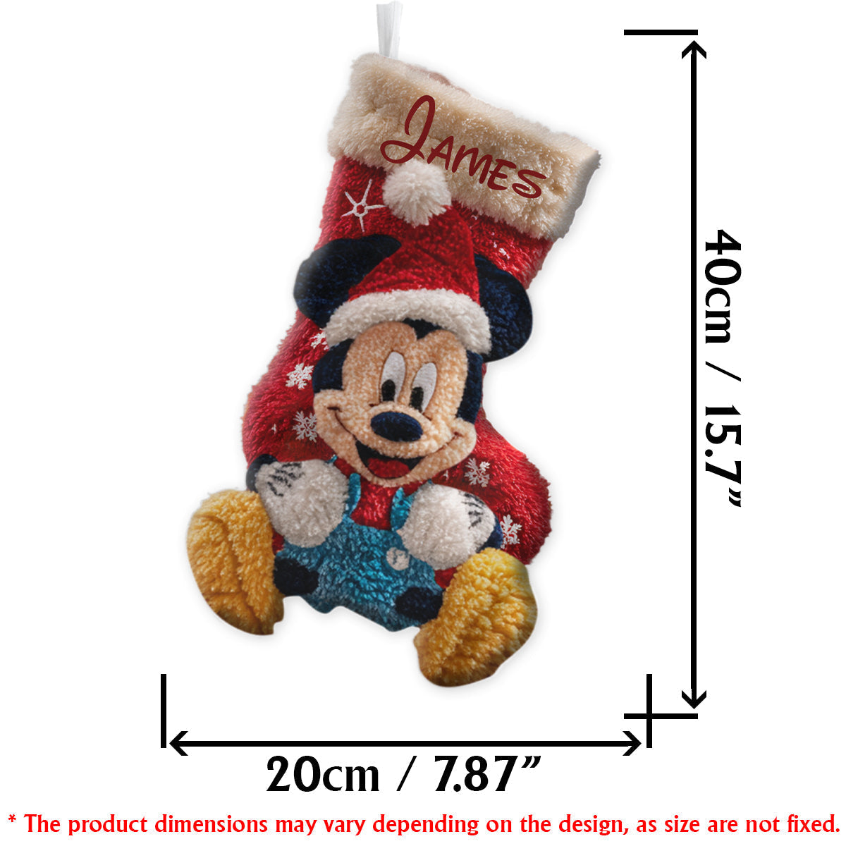 Personalized Mouse Shaped Christmas Stocking Custom Name Holiday Decor Shaped Christmas Stocking GradoCreations