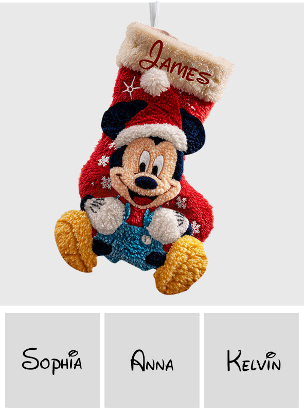 Personalized Mouse Shaped Christmas Stocking Custom Name Holiday Decor Shaped Christmas Stocking GradoCreations