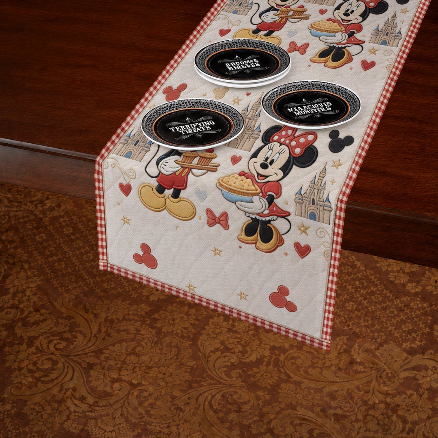 Personalized Mickey Mouse Microwave Cover Custom Name Gift Custom Shape Table Runner GradoCreations