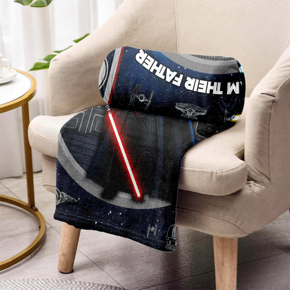 Personalized Star Wars Themed Blanket with Custom Names for Dad Blanket GradoCreations