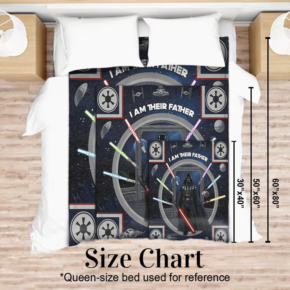 Personalized Star Wars Themed Blanket with Custom Names for Dad Blanket GradoCreations