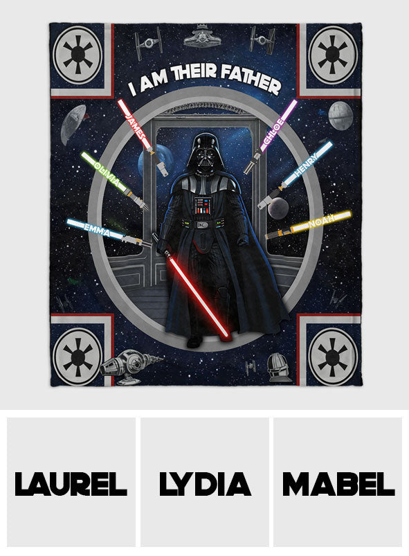 Personalized Star Wars Themed Blanket with Custom Names for Dad Blanket GradoCreations